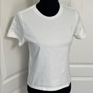 Reformation white top Tshirt XS organic cotton medium weight fabric